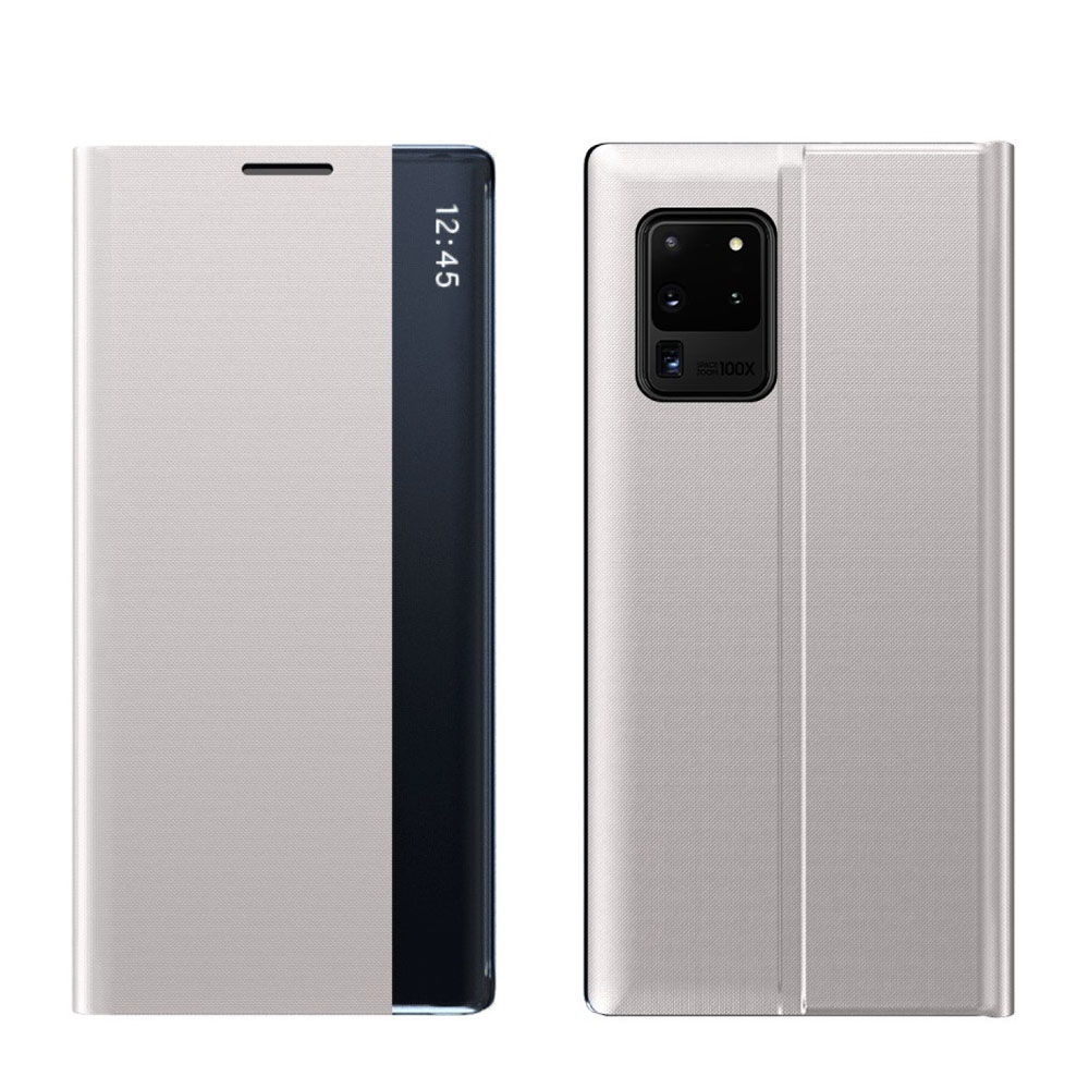 Image of Samsung Galaxy A52s 5G / A52 (5G) Stoff Tasche Smart View Flip Cover - Silber bei Apfelkiste.ch