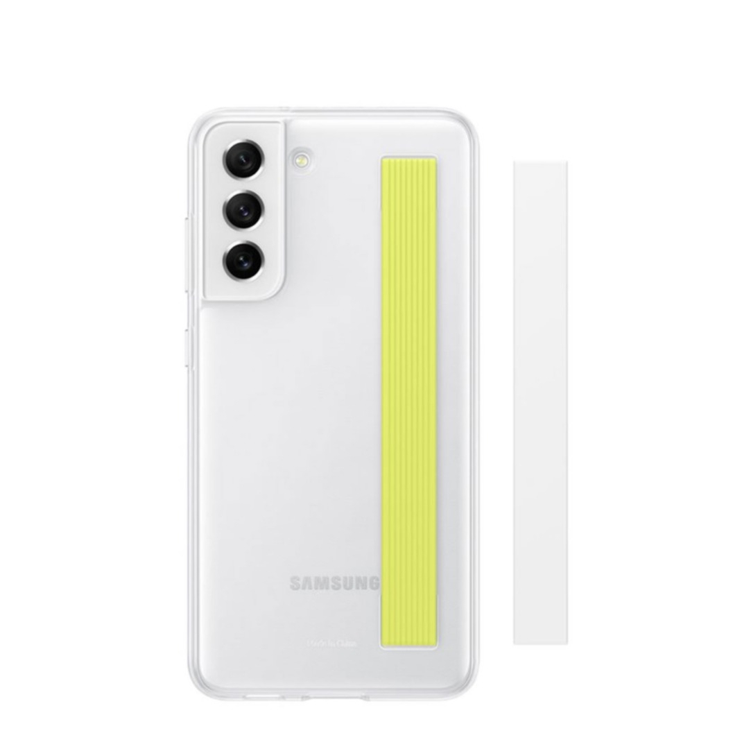 Image of Samsung - Galaxy S21 FE 5G Hybrid Hardcase Slim Strap Cover Hülle + 2 Riemen (EF-XG990CWEGWW) - Transparent bei Apfelkiste.ch