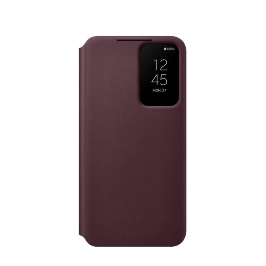 Image of Samsung - Galaxy S22 5G Antibakterielle Smart Clear View Cover Flipcase Hülle (EF-ZS901CEEGEW) - Burgundy bei Apfelkiste.ch