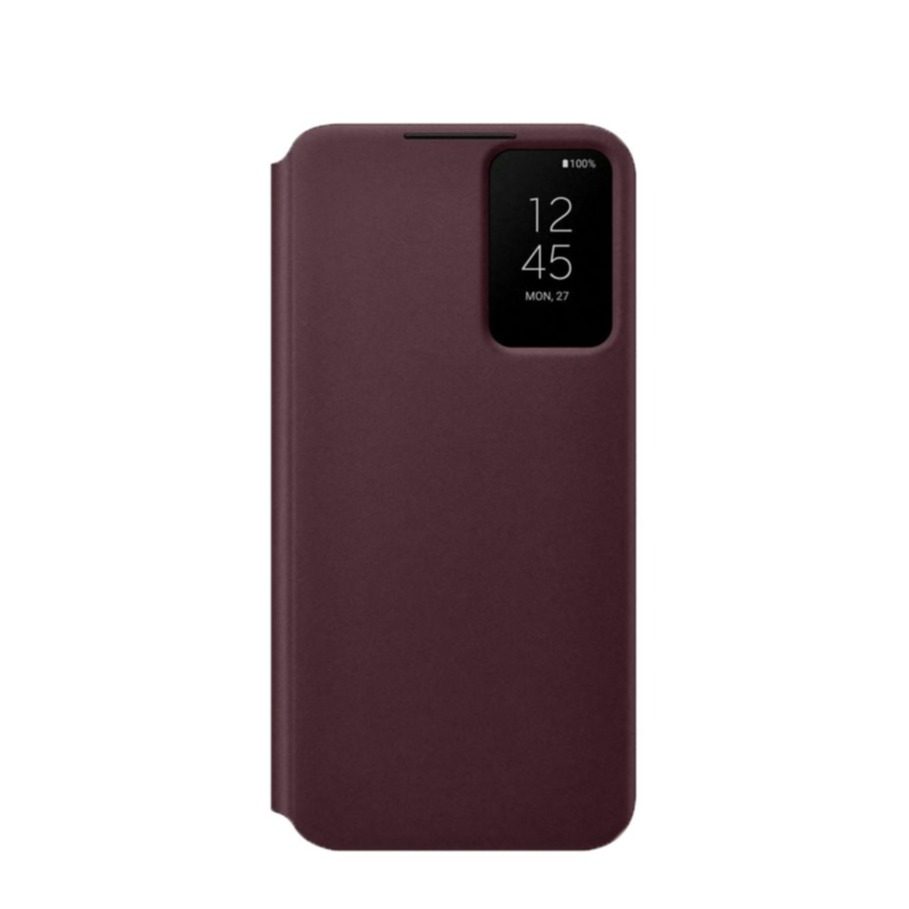 Image of Samsung - Galaxy S22+ Plus 5G Antibakterielle Smart Clear View Cover Flipcase Hülle (EF-ZS906CEEGEW) - Burgundy bei Apfelkiste.ch