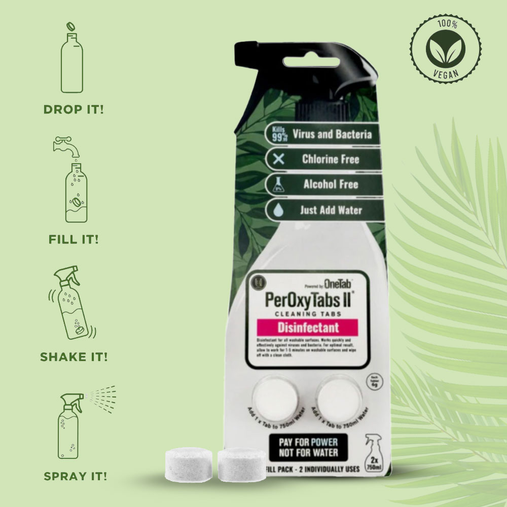 Image of Uunique - (4er Set) PerOxyTabs II OneTab Nachfüll Tabs Desinfektionstablette 100% Vegan (UUONEDISFCTNTRF) - Desinfektionsmittel bei Apfelkiste.ch