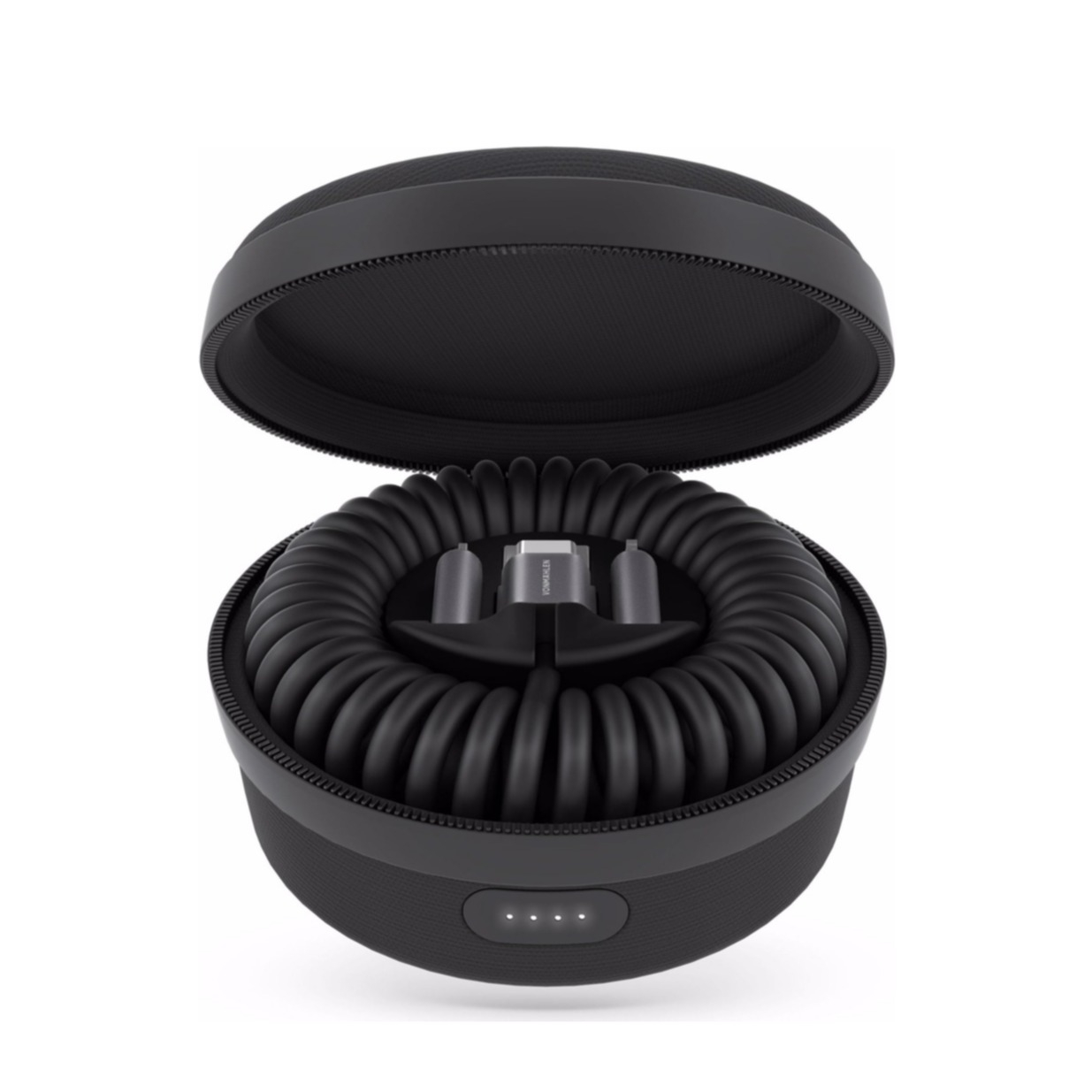 Image of Vonmählen - Allroundo® (MFi / 1.2m) 4000mAh All in One Power Bank + 6in1 USB C / USB A Ladekabel Spiralkabel (R014P0003) - Schwarz bei Apfelkiste.ch