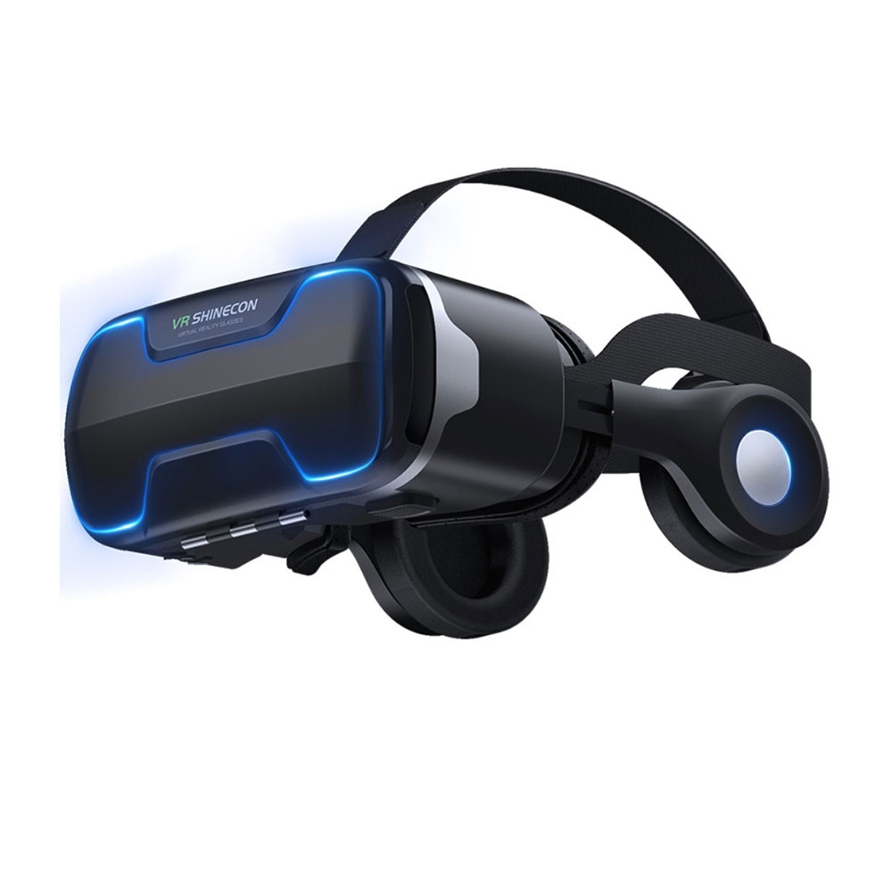 Image of VR Shinecon - 3D Virtual Reality VR Brille (4"-6" Smartphones) + Kopfhörer Headset - Schwarz bei Apfelkiste.ch