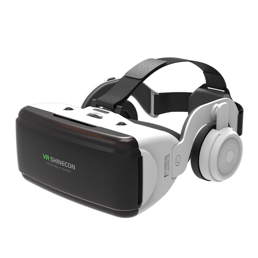 Image of VR Shinecon - 3D Virtual Reality VR Brille (4"-6" Smartphones) + Kopfhörer Headset - Weiss bei Apfelkiste.ch