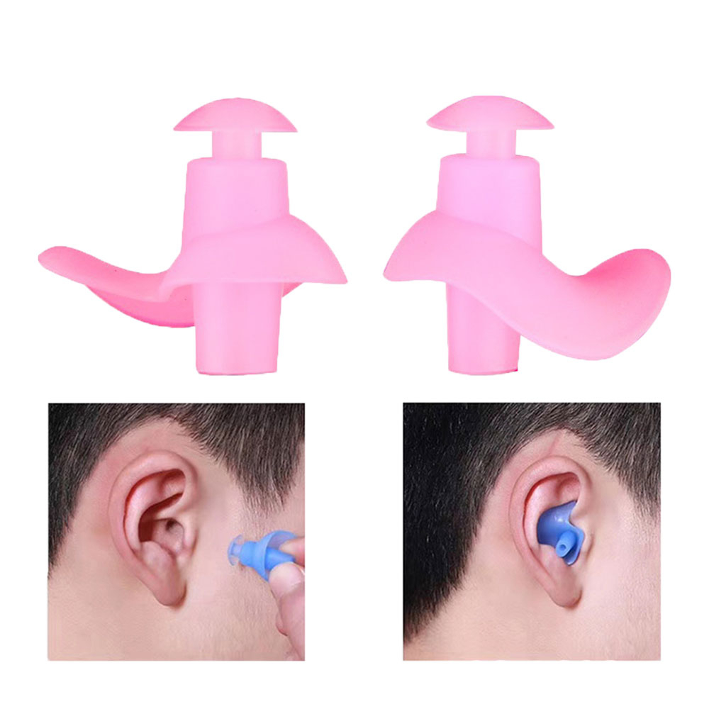 Wasserdichte Silikon Ohrstöpsel Ohrenschutz Rosa