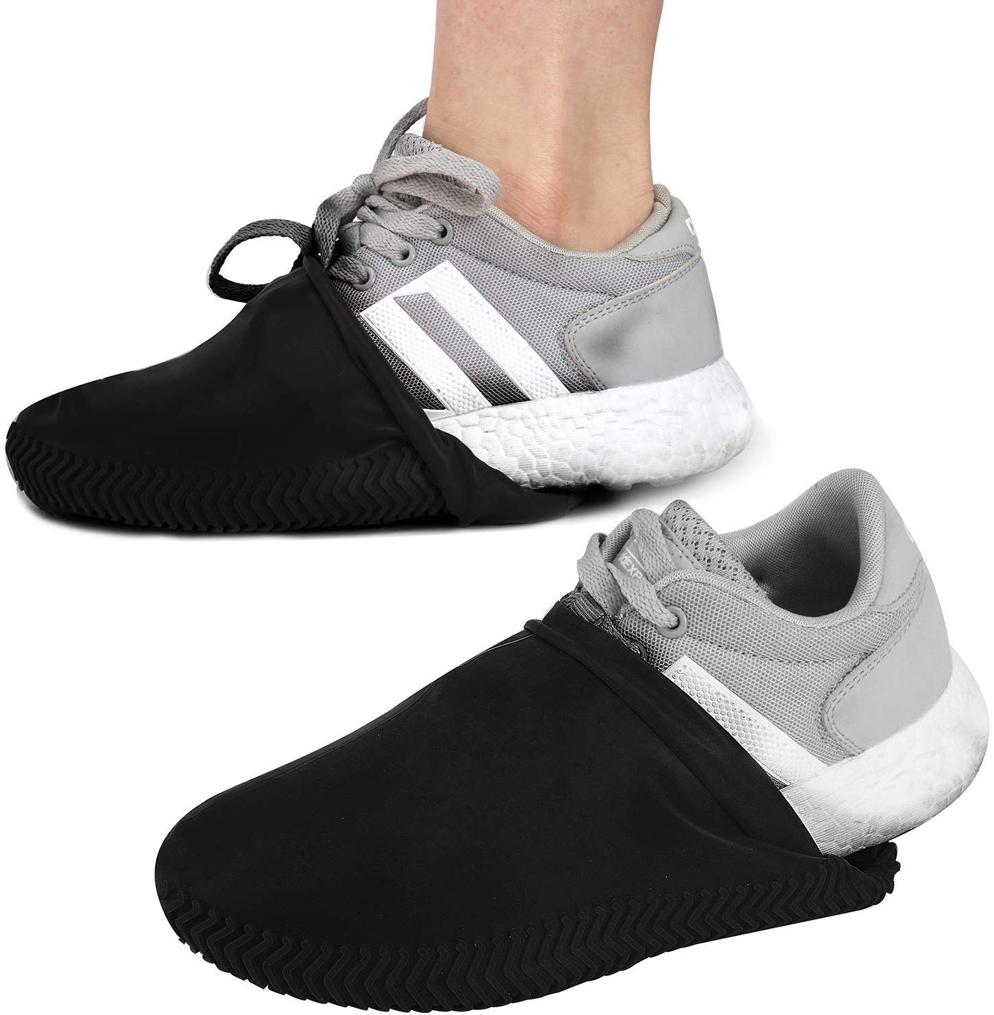 Wasserdichter Outdoor Silikon Schuhüberzug Überschuh Schutz vor Regen / Schmutz (Grösse 25-33) - Schwarz