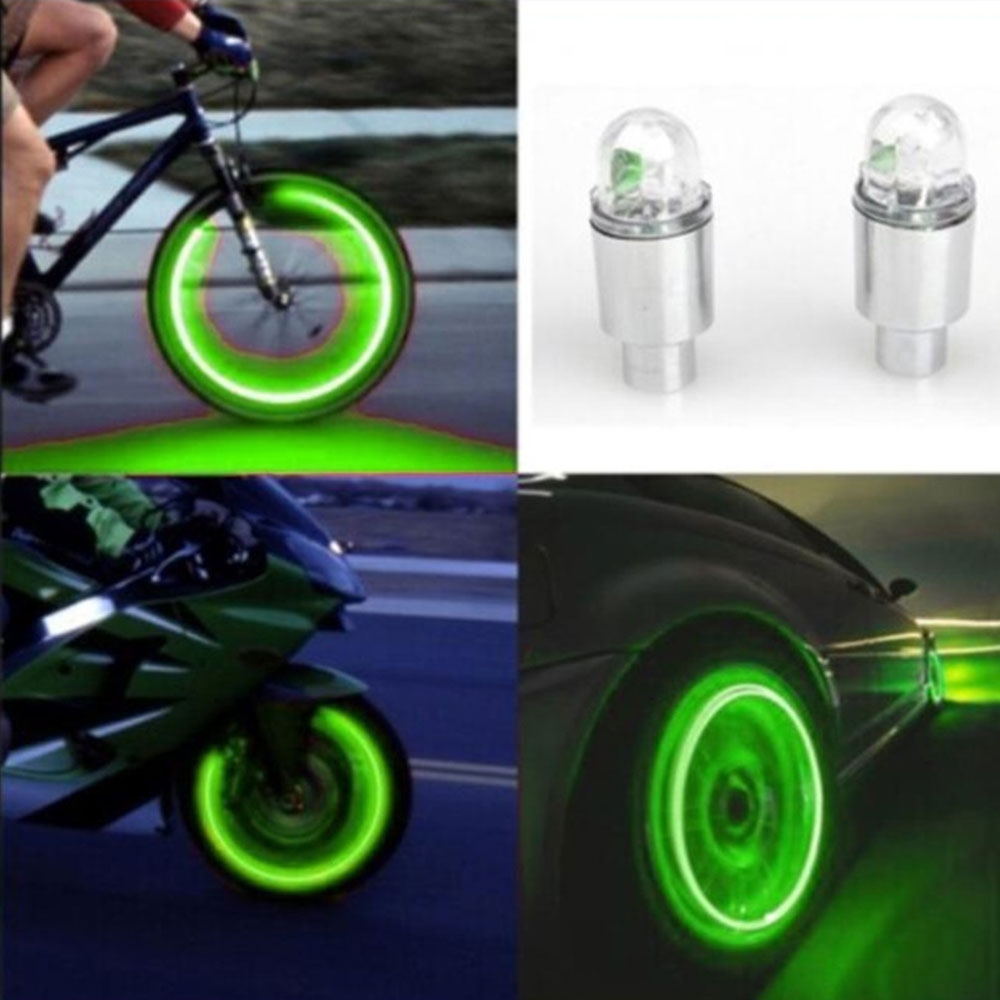 Image of (2er Set) Wasserfeste Fahrrad Bike Velo / Motorrad LED Ventilkappen Beleuchtung - Mehrfarbig bei Apfelkiste.ch