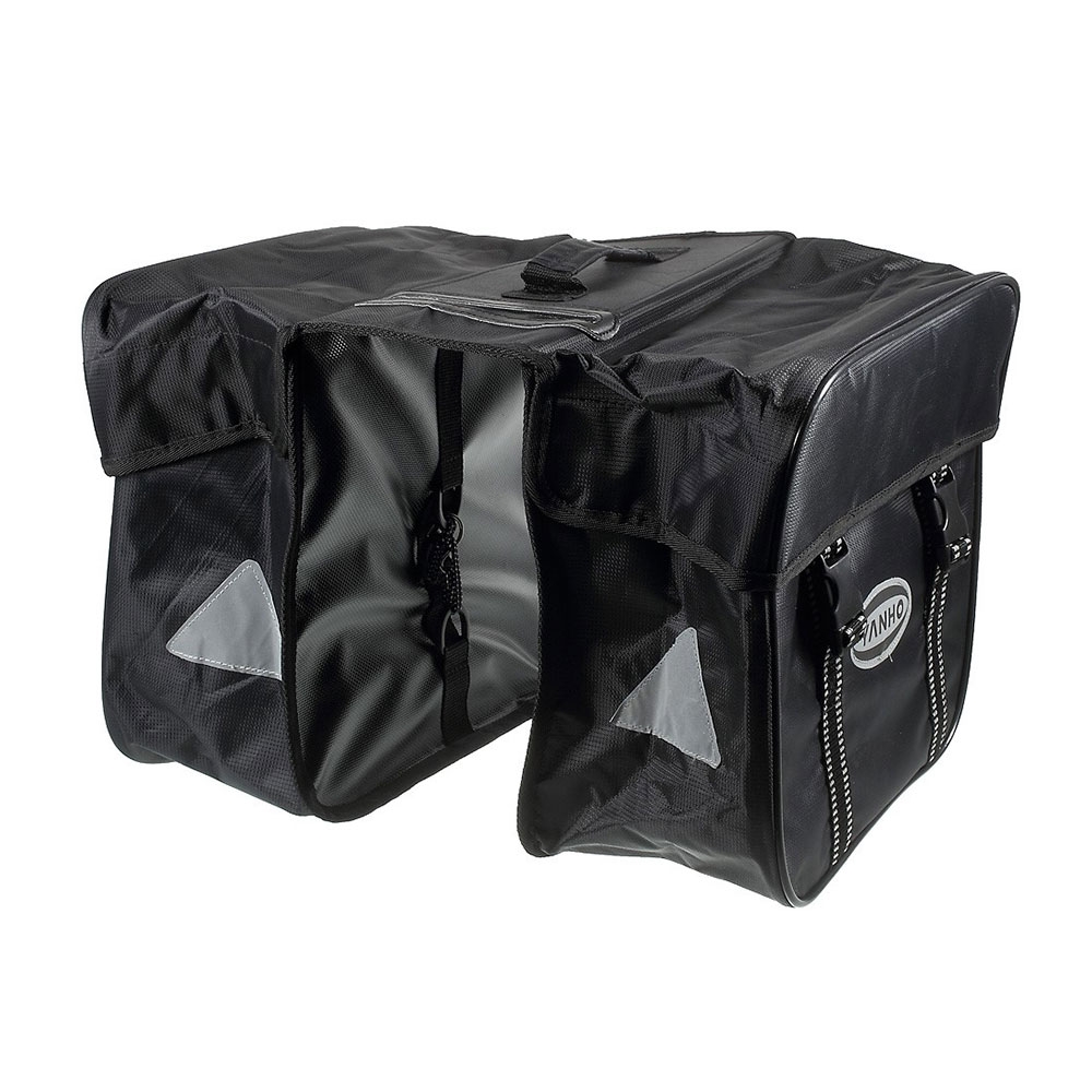Image of Wasserfeste Universal Dual Bike Gepäckträger Tasche für das Fahrrad / Velo - Schwarz bei Apfelkiste.ch