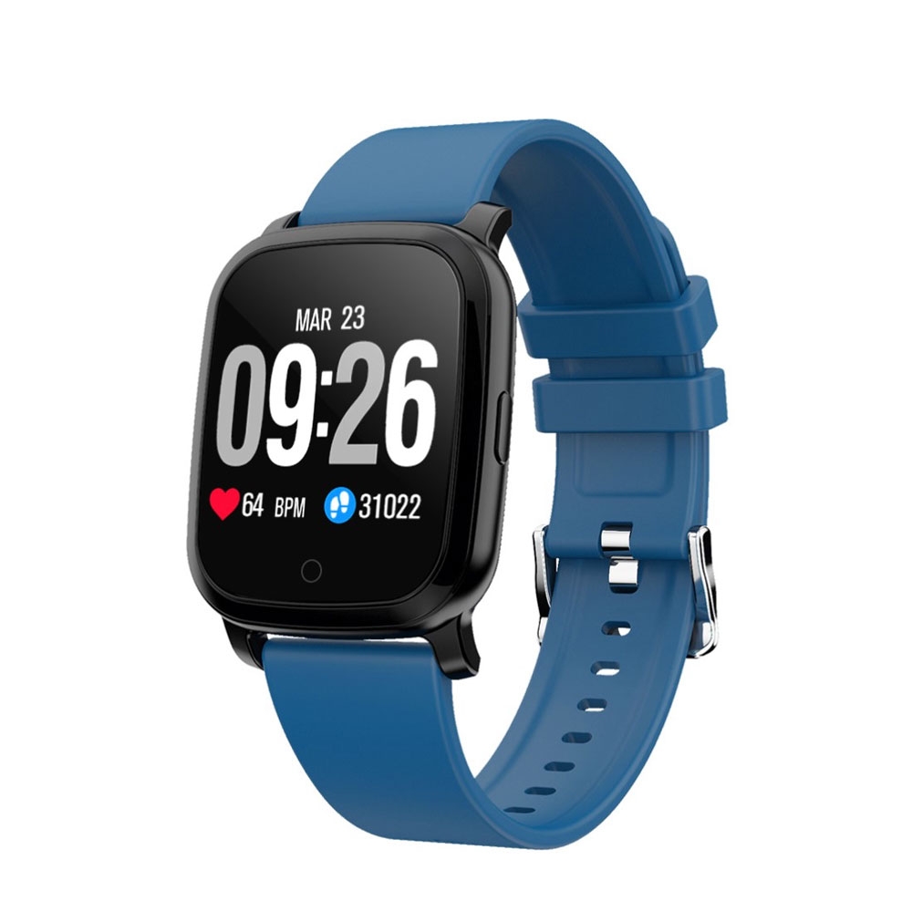 Image of Spritzwasserfester Fitness Tracker Smart Watch mit Herzfrequenz- / Körpertemperaturmessung und 1.3" HD Display (IP67) - Blau bei Apfelkiste.ch