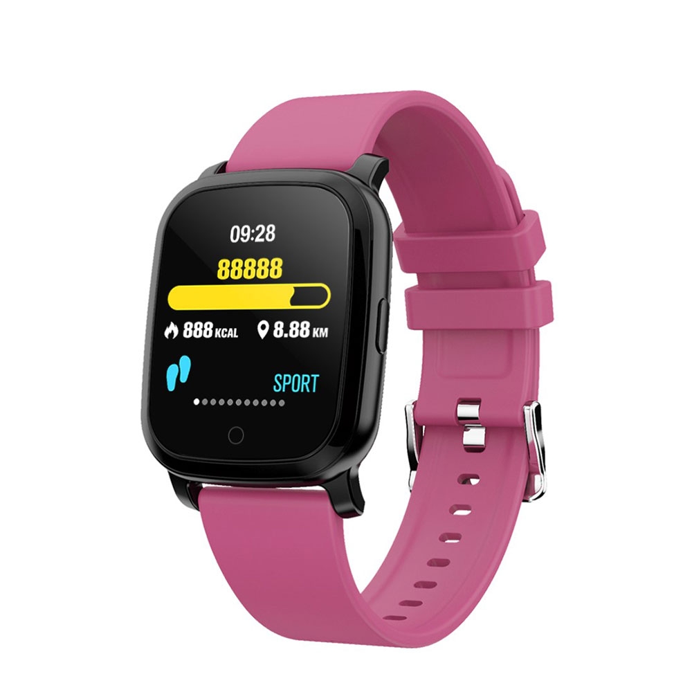 Image of Spritzwasserfester Fitness Tracker Smart Watch mit Herzfrequenz- / Körpertemperaturmessung und 1.3" HD Display (IP67) - Lila bei Apfelkiste.ch
