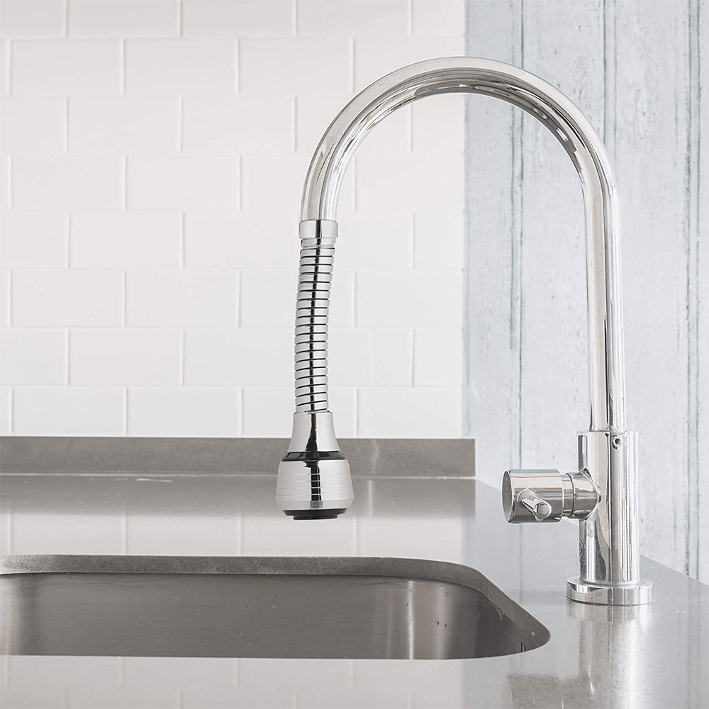 Image of (15cm) Universal Wasserhahn Verlängerung Schwenkbrause Flexibler Aufsatz bei Apfelkiste.ch