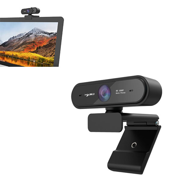 Image of USB Webcam 1080p HD Kamera Laptop / PC mit Mikrofon 95° Grad Winkel - Schwarz bei Apfelkiste.ch