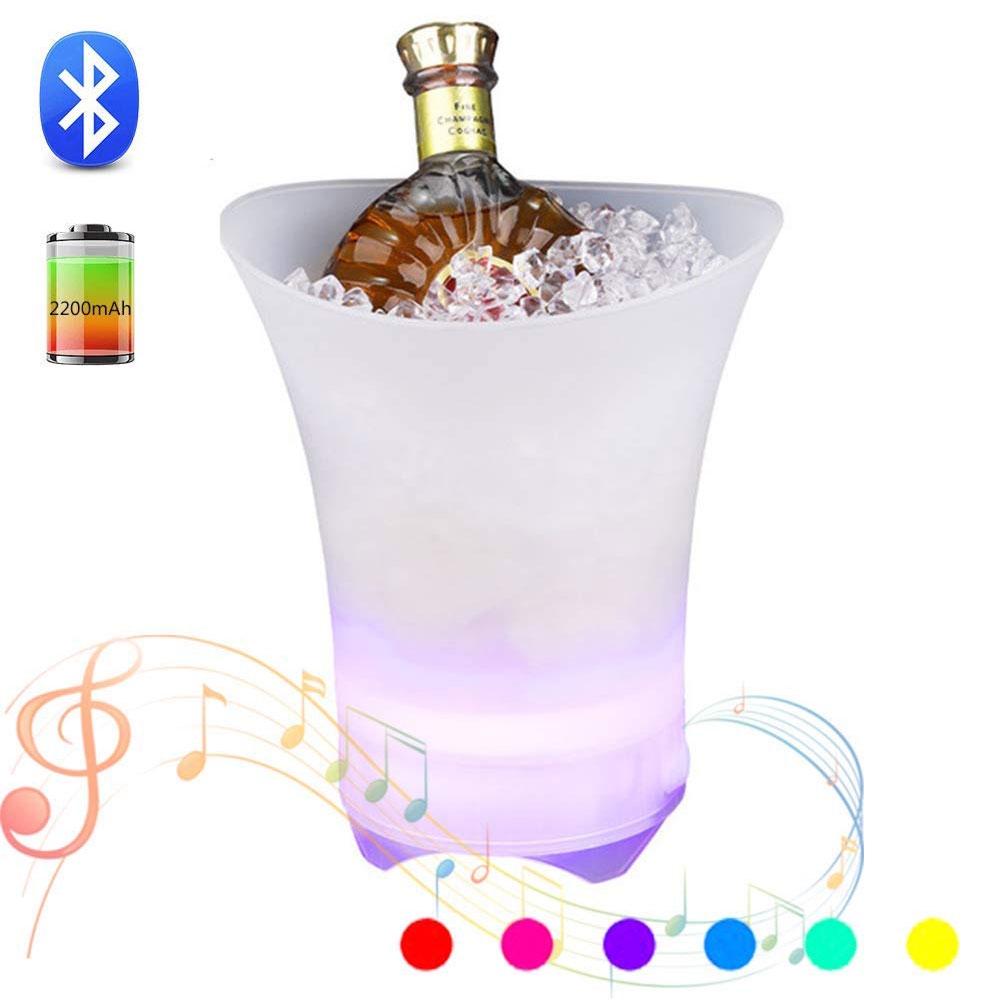 Image of Wein Sekt Flaschen Kühler 5L Eiskübel 10W Bluetooth (V4.2) Lautsprecher & LED Beleuchtung (27.5cm) bei Apfelkiste.ch