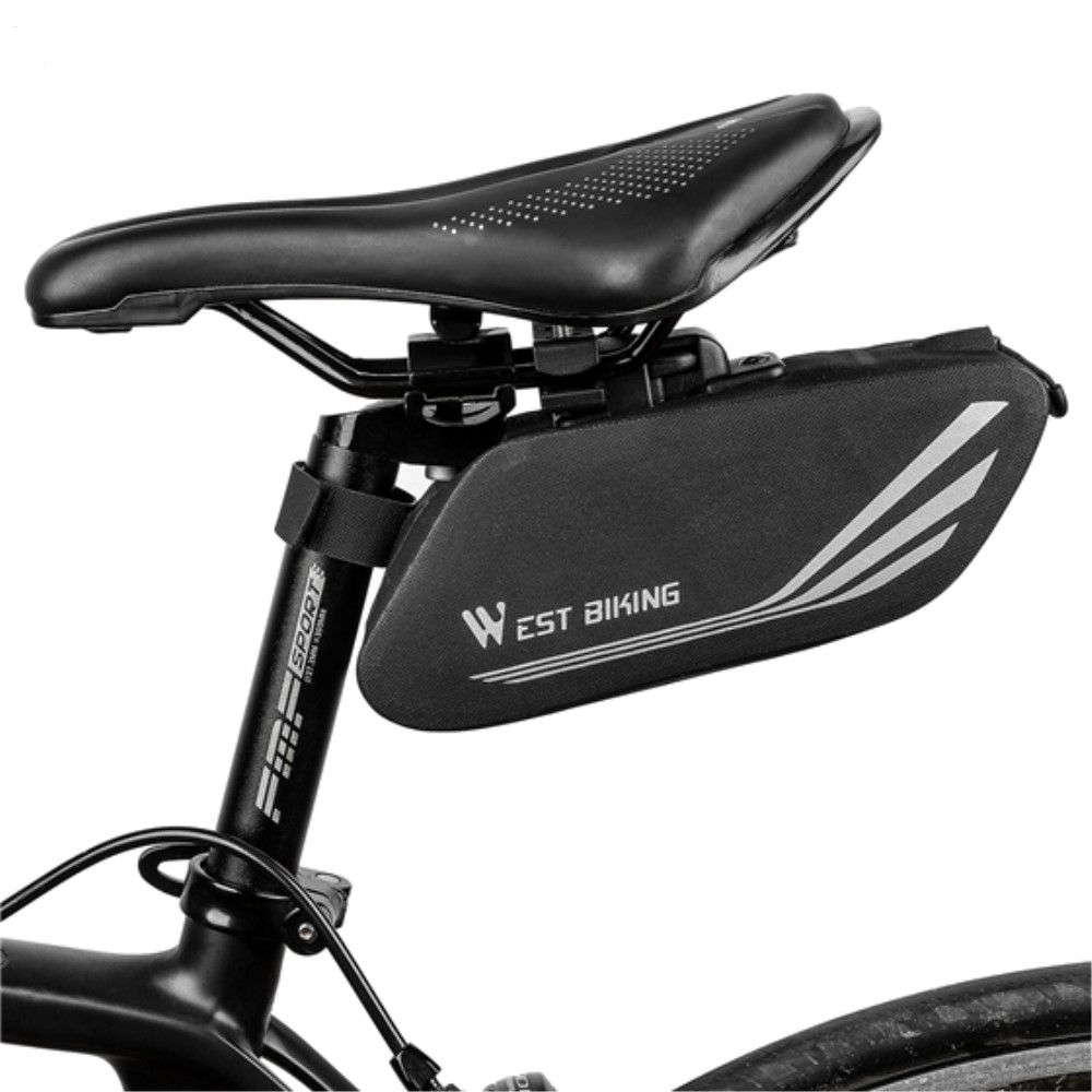 Image of (1L) West Biking - Wasserabweisende Universal Satteltasche für das Fahrrad Velo - Schwarz bei Apfelkiste.ch