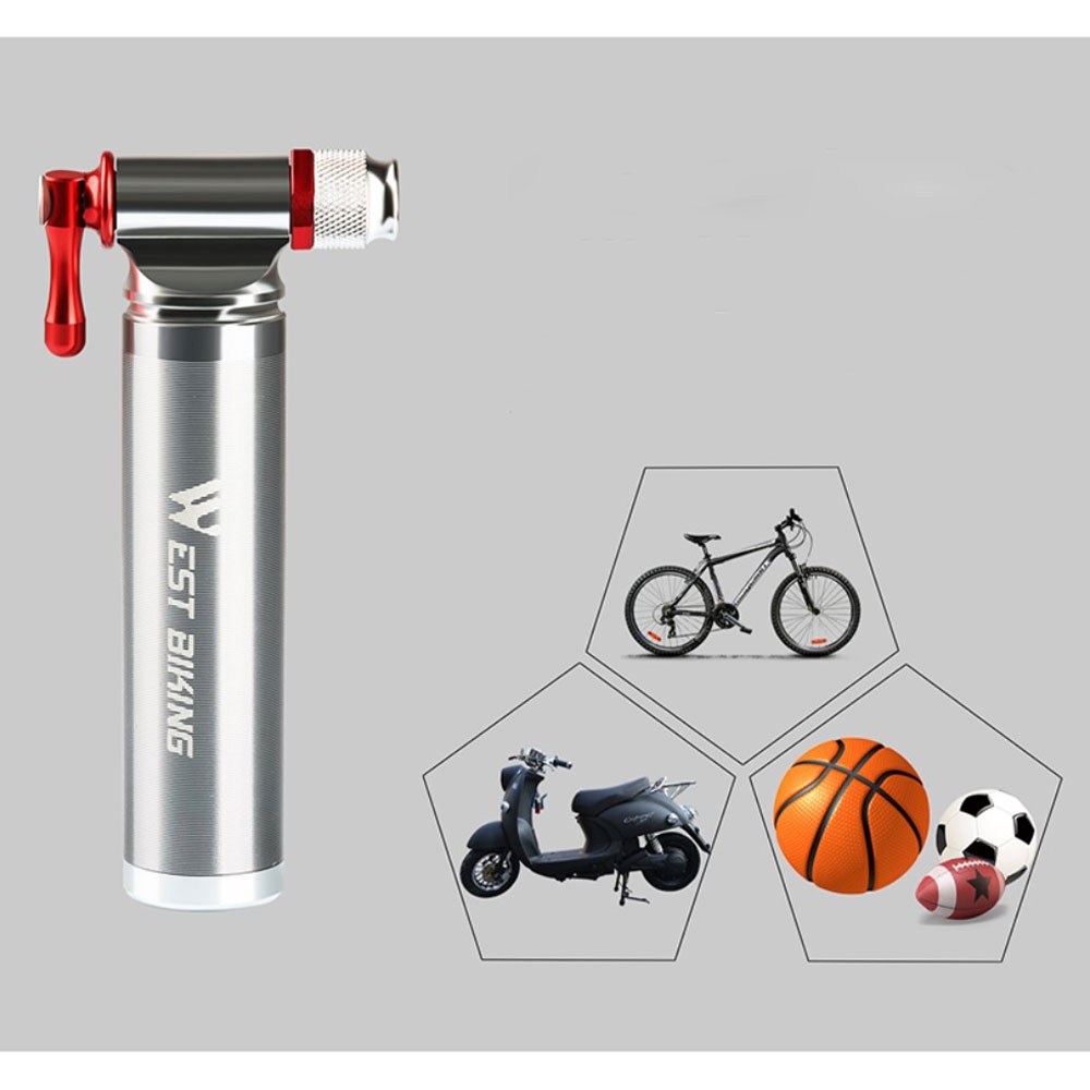 West Biking Tragbare Fahrradpumpe Aluminiumlegierung Ultraleichte Luft Co2  Inflator Fahrrad Radfahren Pumpe Schrader & Presta Mini Fahrradpumpe