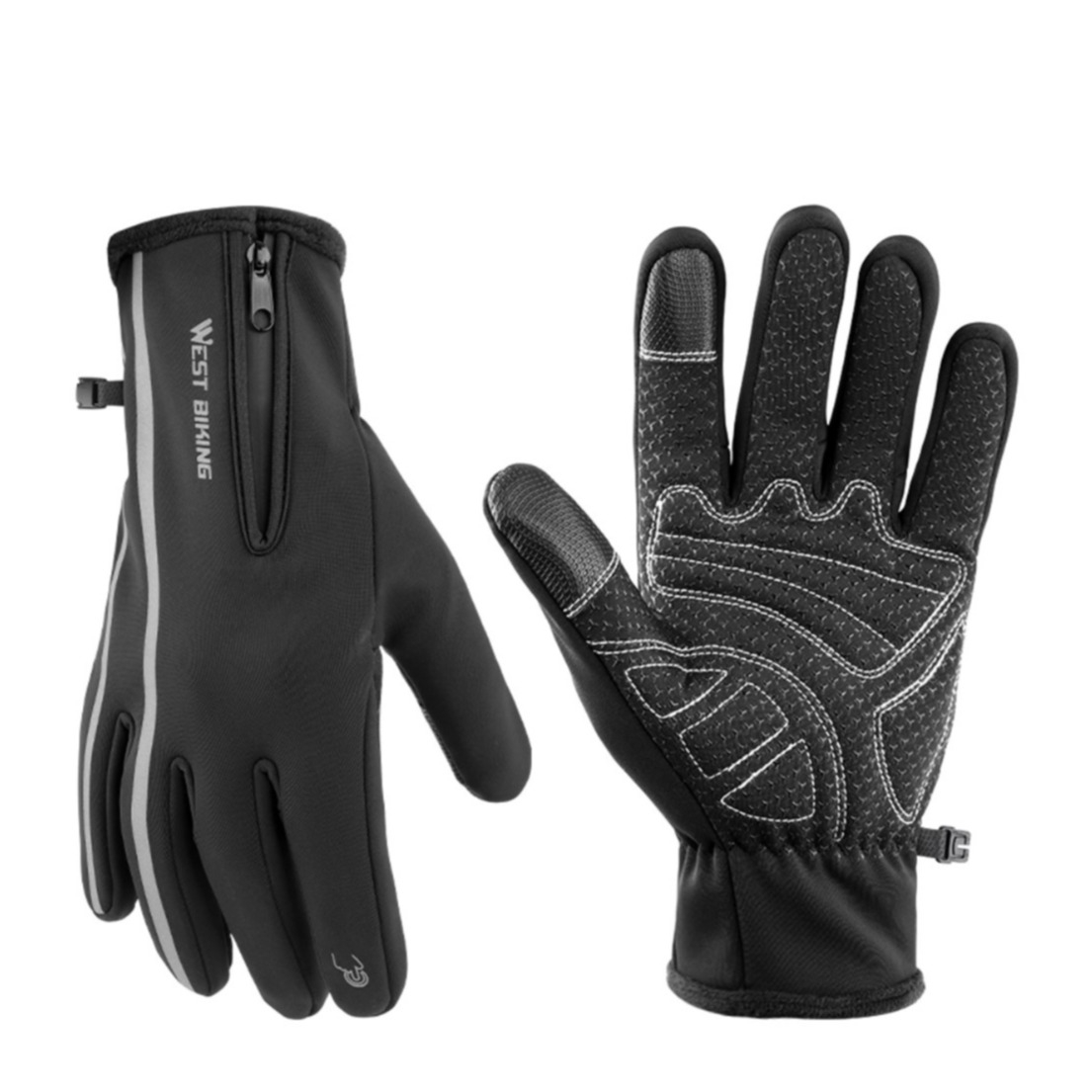 Image of (Gr. L) West Biking - Wetterfeste Outdoor Thermal Touch Handschuhe - Schwarz bei Apfelkiste.ch