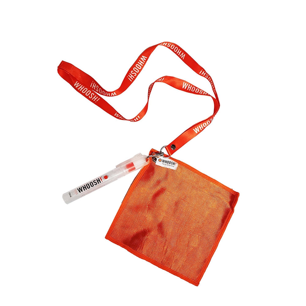 Image of Whoosh - (8ml) Pocket Screen Wash Lanyard Display Reiniger Spray Bildschirmreiniger + Mikrofasertuch + Umhängeband (1FGLANPKT) bei Apfelkiste.ch