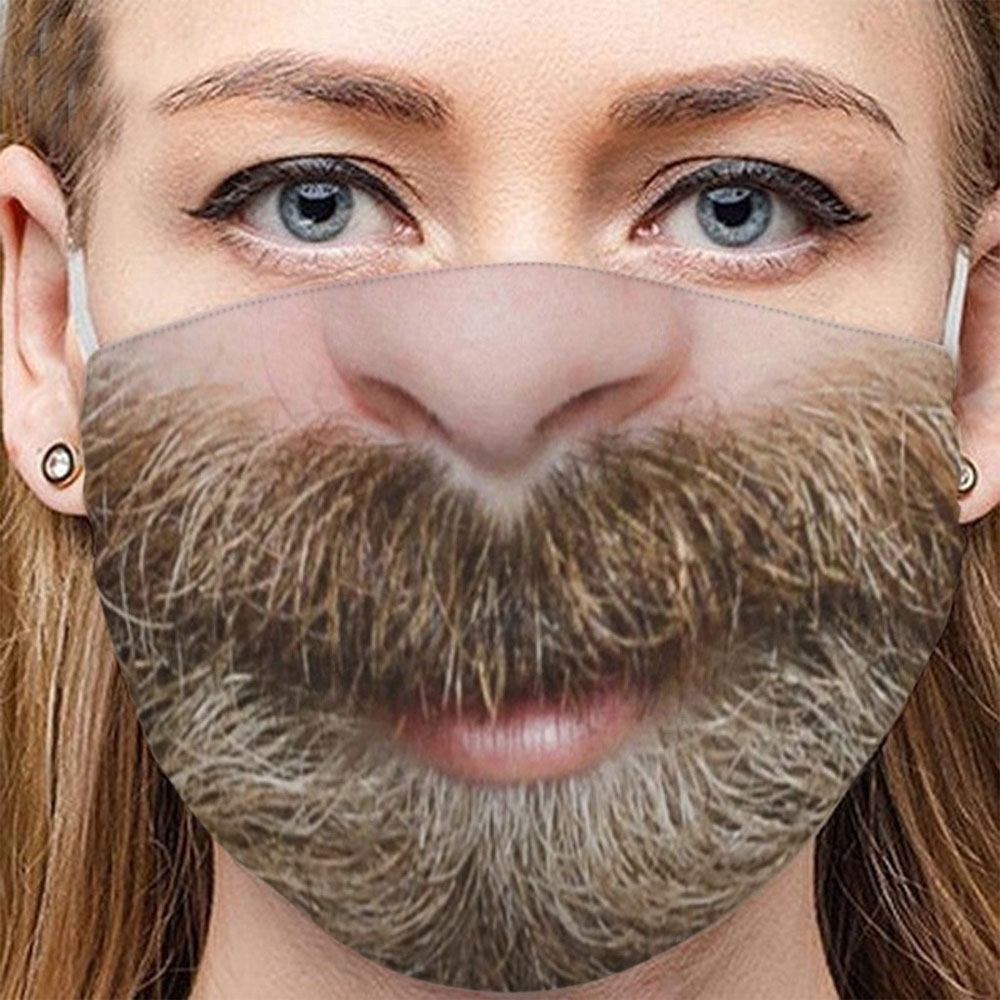 Image of Wiederverwendbare Stoff Mundschutz Hygiene Atemschutzmaske Staubschutzmaske - Bart bei Apfelkiste.ch