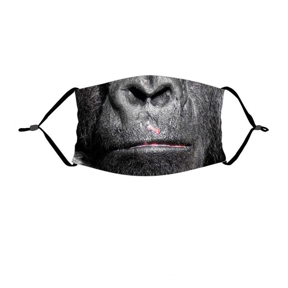 Image of Wiederverwendbare Stoff Mundschutz Hygiene Atemschutzmaske Staubschutzmaske (Grössenverstellbar) - Gorilla bei Apfelkiste.ch