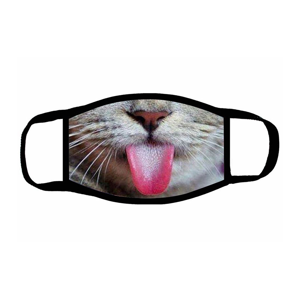 Image of Wiederverwendbare Stoff Mundschutz Hygiene Atemschutzmaske Staubschutzmaske - Katzen Zunge bei Apfelkiste.ch