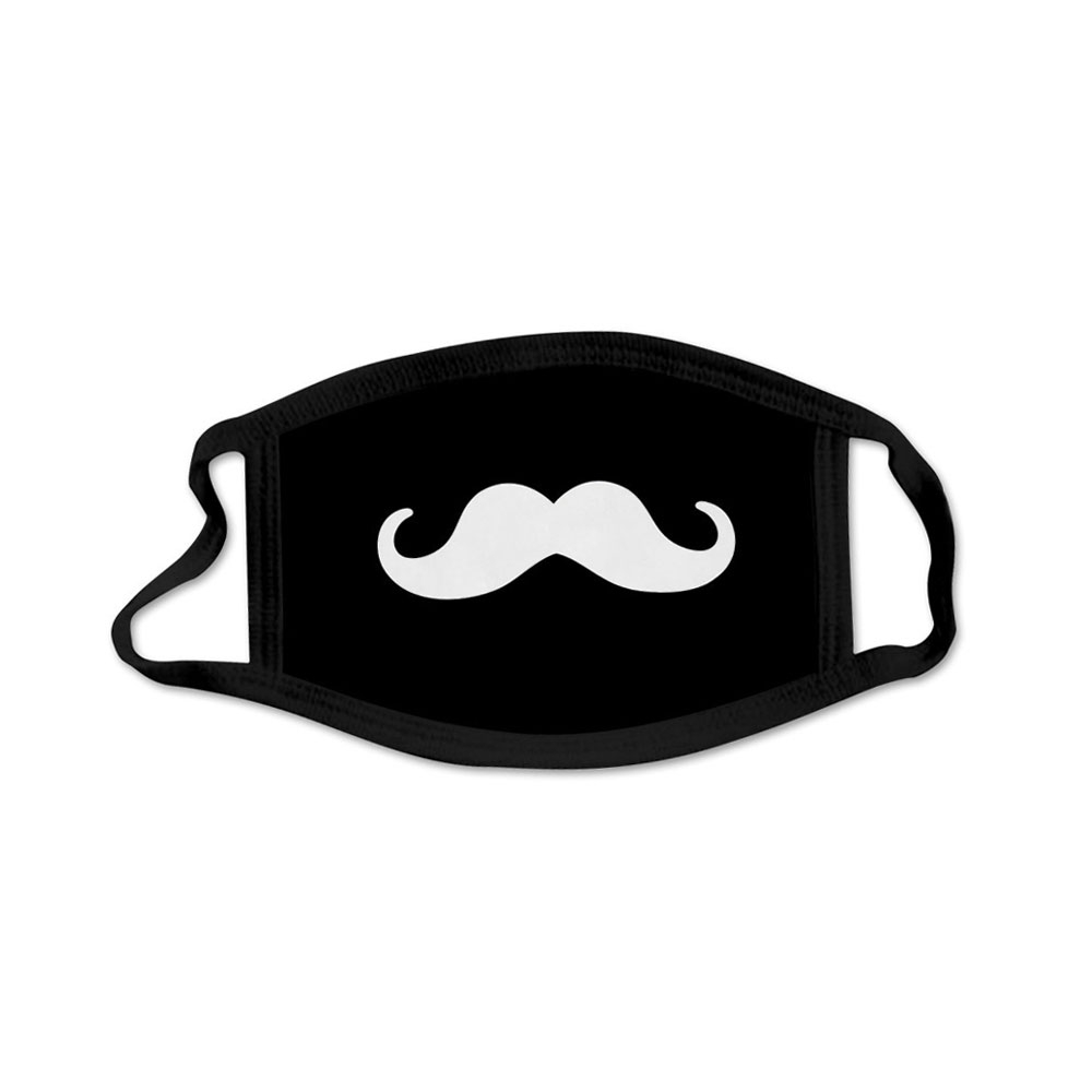 Image of Wiederverwendbare Stoff Mundschutz Hygiene Atemschutzmaske Staubschutzmaske - Moustache bei Apfelkiste.ch