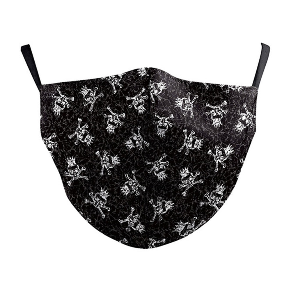 Image of Wiederverwendbare Stoff Mundschutz Hygiene Atemschutzmaske Staubschutzmaske (Grössenverstellbar) - Totenkopf mit Krone bei Apfelkiste.ch