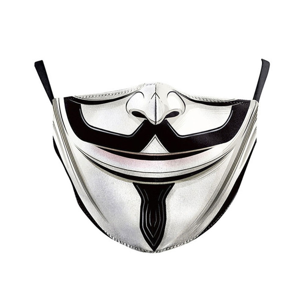 Image of Wiederverwendbare Stoff Mundschutz Hygiene Atemschutzmaske Staubschutzmaske (Grössenverstellbar) - Guy Fawkes bei Apfelkiste.ch
