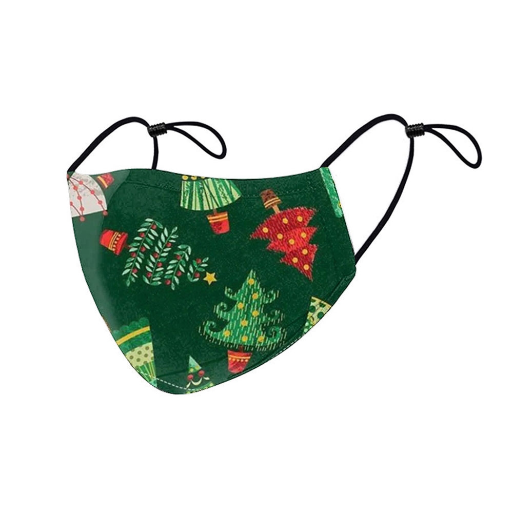 Image of Wiederverwendbare Stoff Mundschutz Hygiene Atemschutzmaske Staubschutzmaske (Grössenverstellbar) - Christbaum bei Apfelkiste.ch