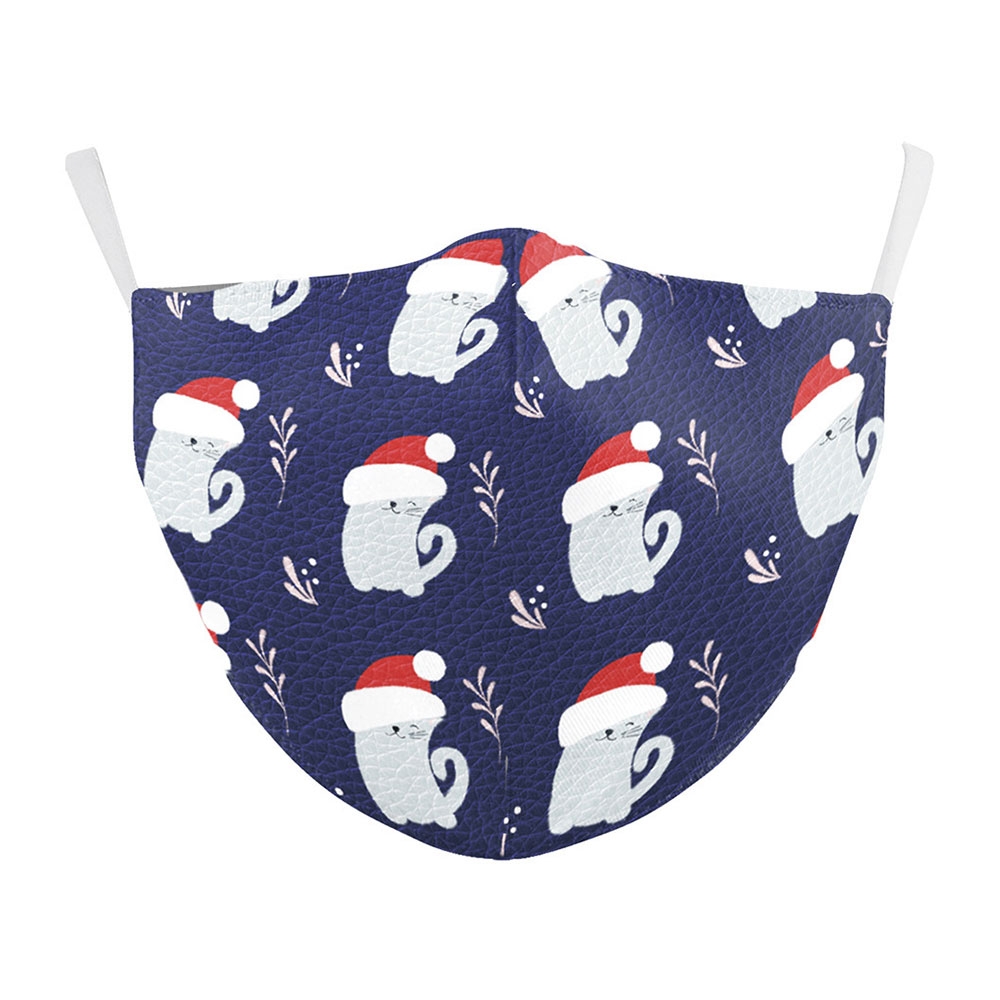 Image of Wiederverwendbare Stoff Mundschutz Hygiene Atemschutzmaske Staubschutzmaske (Grössenverstellbar) - Weihnachtskatzen bei Apfelkiste.ch