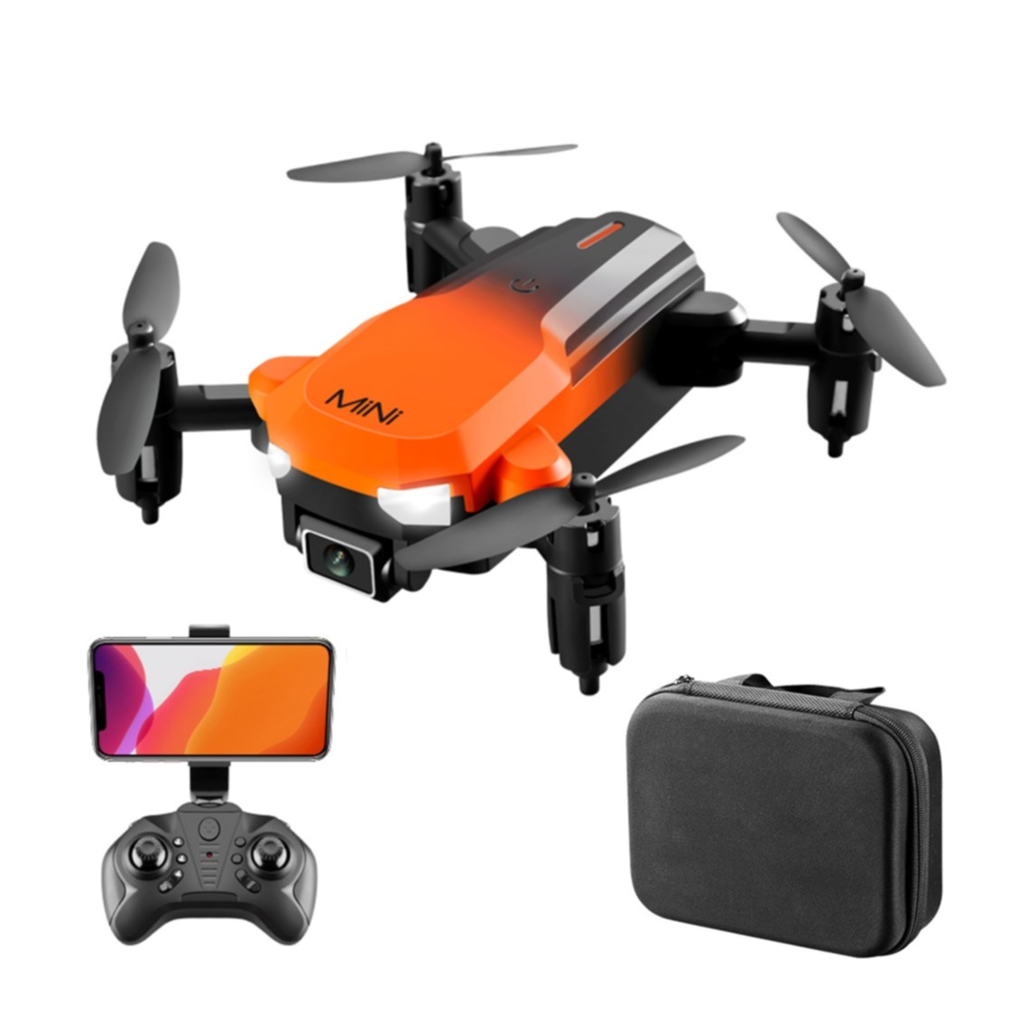 Image of WiFi KK9 RC Quadrocopter Mini Drohne Dual 480p Kamera Video Live-Übertragung + Fernbedienung - Orange / Schwarz bei Apfelkiste.ch