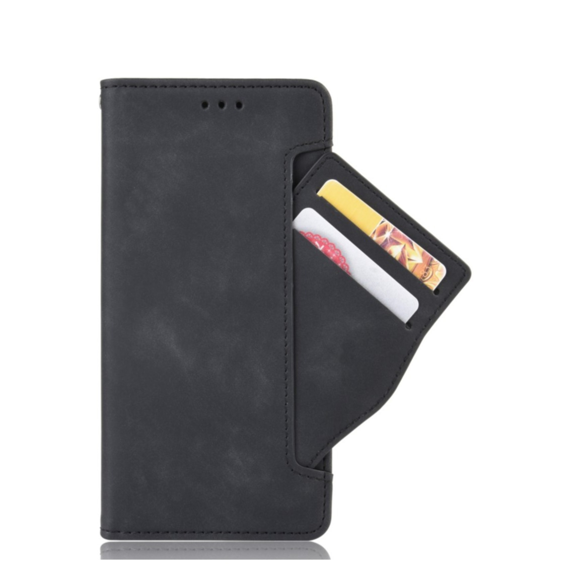 Image of Wiko View 5 / View 5 Plus Leder Tasche Flip Cover im Retro Look mit Kartenfächer - Schwarz bei Apfelkiste.ch