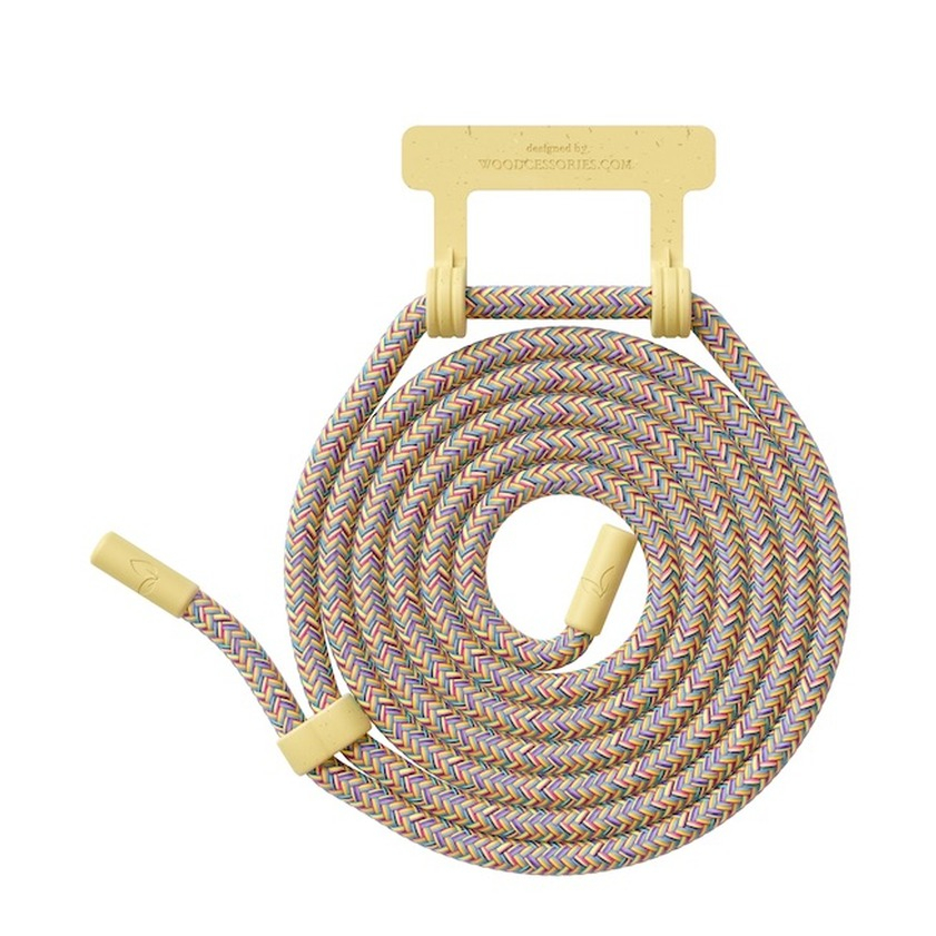 Image of Woodcessories - (150cm) Change Necklace OEKO-TEX® Baumwolle Kordel Handykette (CHA052) - Gelb / Orange bei Apfelkiste.ch