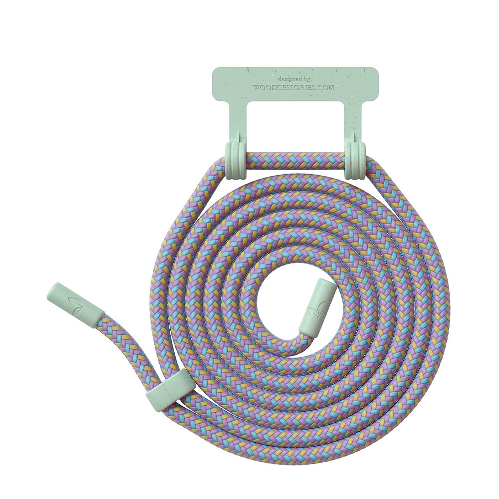 Image of Woodcessories - (150cm) Change Necklace OEKO-TEX® Baumwolle Kordel Handykette (CHA051) - Ocean Green bei Apfelkiste.ch