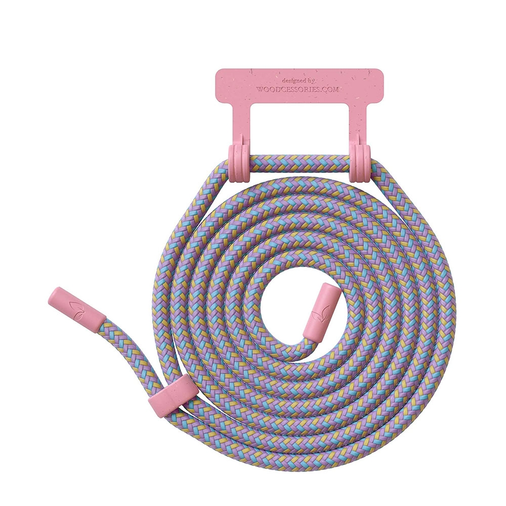 Image of Woodcessories - (150cm) Change Necklace OEKO-TEX® Baumwolle Kordel Handykette (CHA049) - Ocean Pink bei Apfelkiste.ch