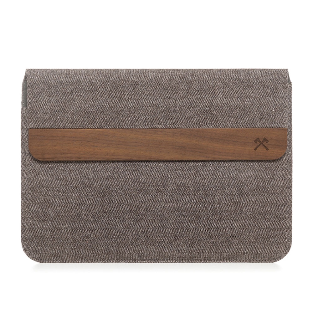Image of Woodcessories - MacBook 12" / Pro 13" / Air 13" / Air 11" EcoPouch Stoff Notebooktasche Schutzhülle Walnuss (ECO255) - Braun bei Apfelkiste.ch
