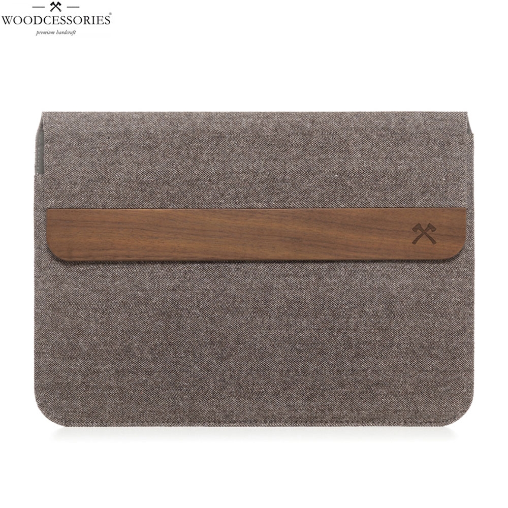 MacBook 12" / Pro 13" / Air 13" / Air 11" EcoPouch Stoff Notebooktasche Schutzhülle Walnuss (ECO255) - Braun