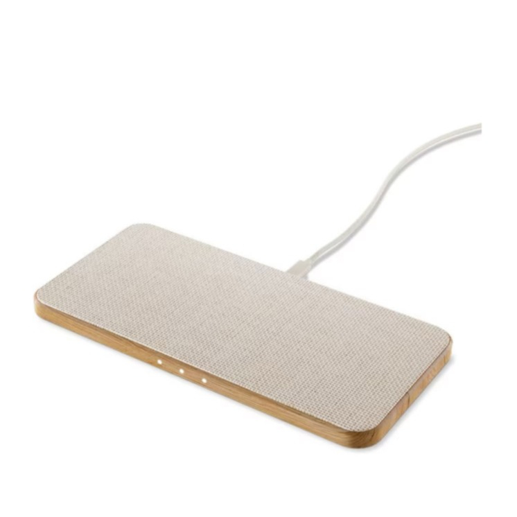 Image of Woodcessories - Qi Induktionsladegerät Ladestation MultiPad Eiche FSC Zertifiziert / Leinen 30W (ECO611) - Hellbraun / Beige bei Apfelkiste.ch