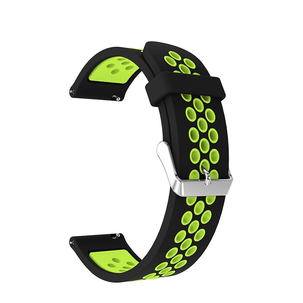 Image of Amazfit Bip S / Amazfit GTS / Amazfit Bip Lite Ersatz Silikon Armband Dual Color Dornschliesse - Schwarz / Grün bei Apfelkiste.ch