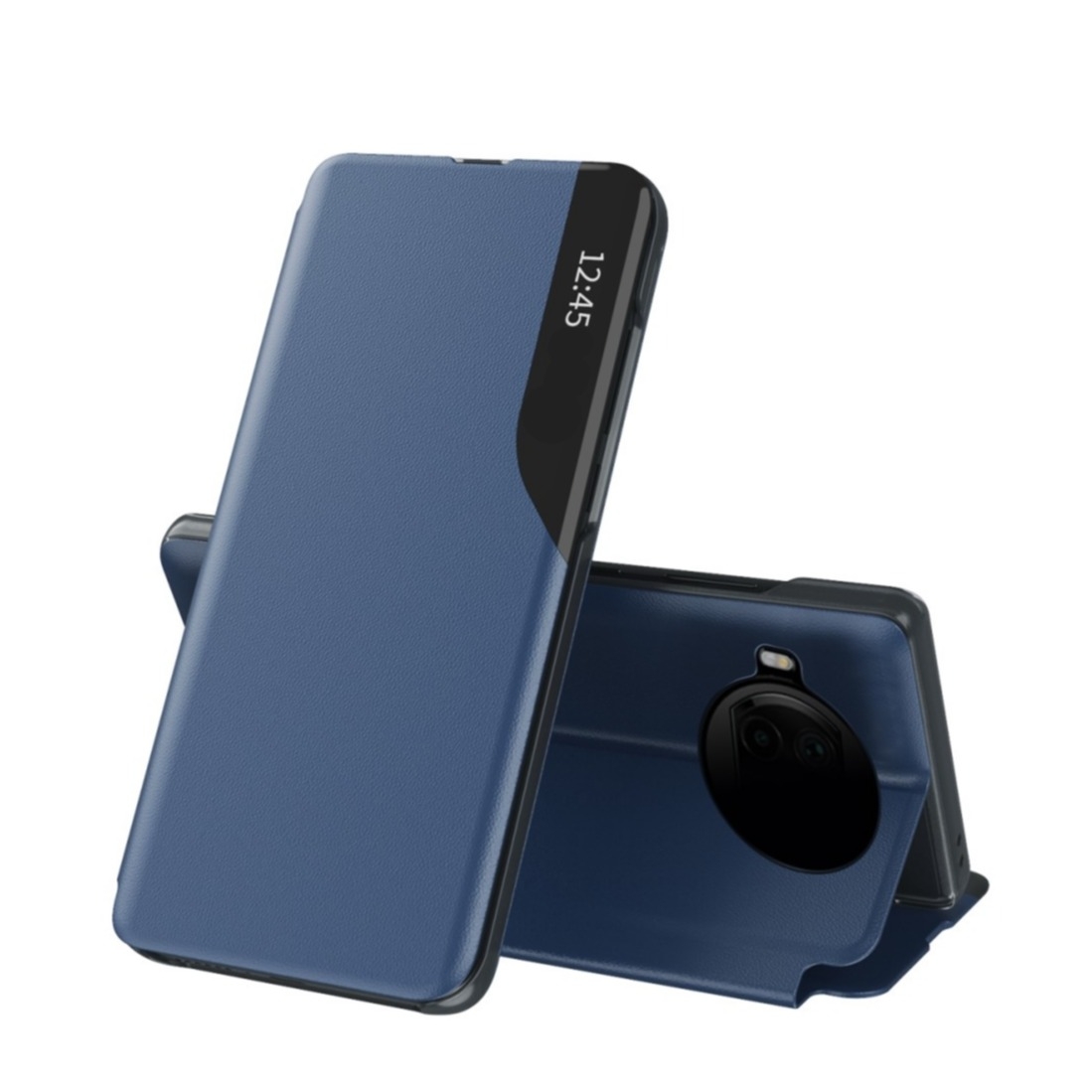 Image of Xiaomi Mi 10T Lite 5G Leder Hülle Small Window View Flip Case - Blau bei Apfelkiste.ch