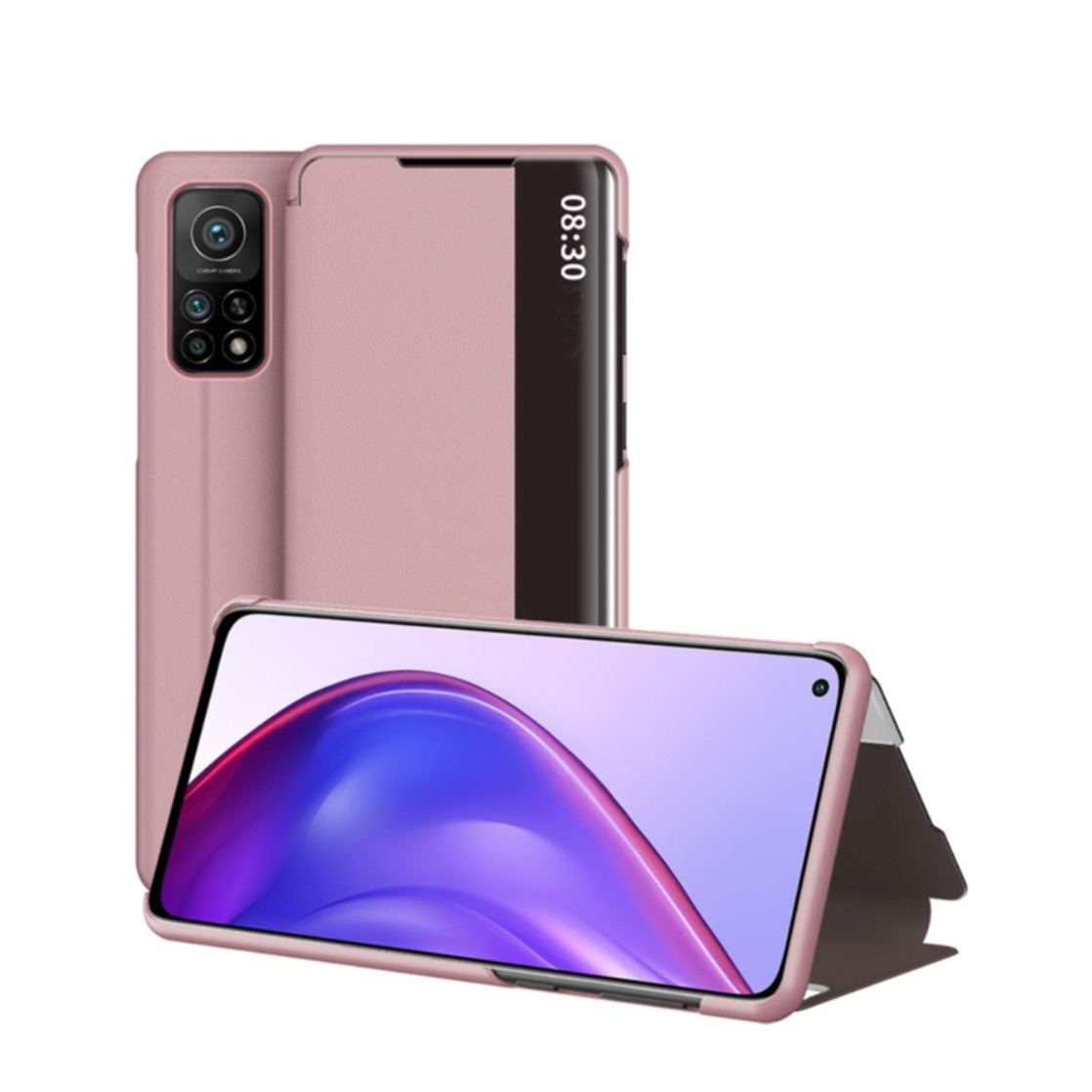 Image of Xiaomi Mi 10T Pro 5G / Mi 10T 5G Leder Hülle Slim Window View Flip Case - Rosa bei Apfelkiste.ch