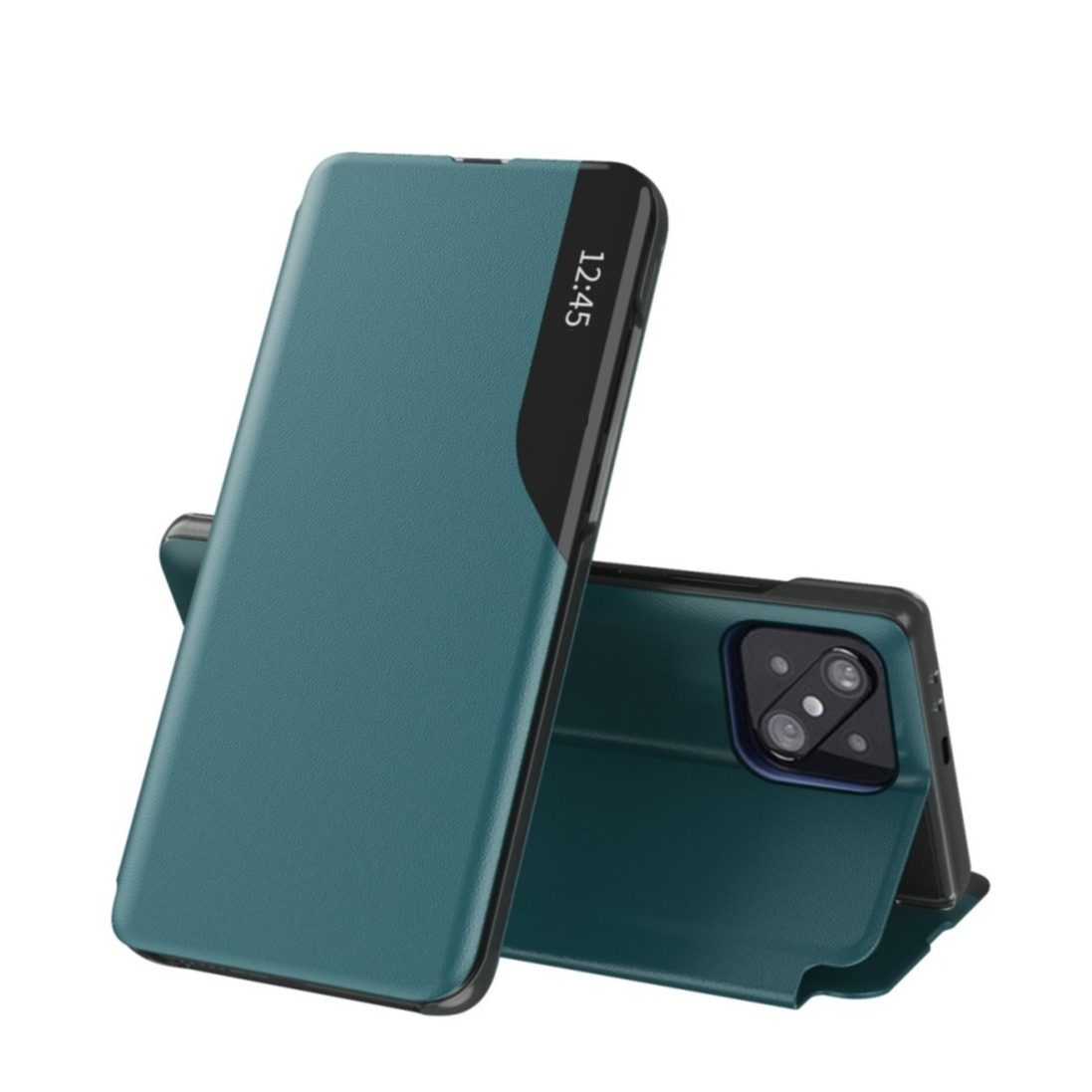 Image of Xiaomi Mi 11 Leder Hülle Small Window View Flip Case - Grün / Blau bei Apfelkiste.ch