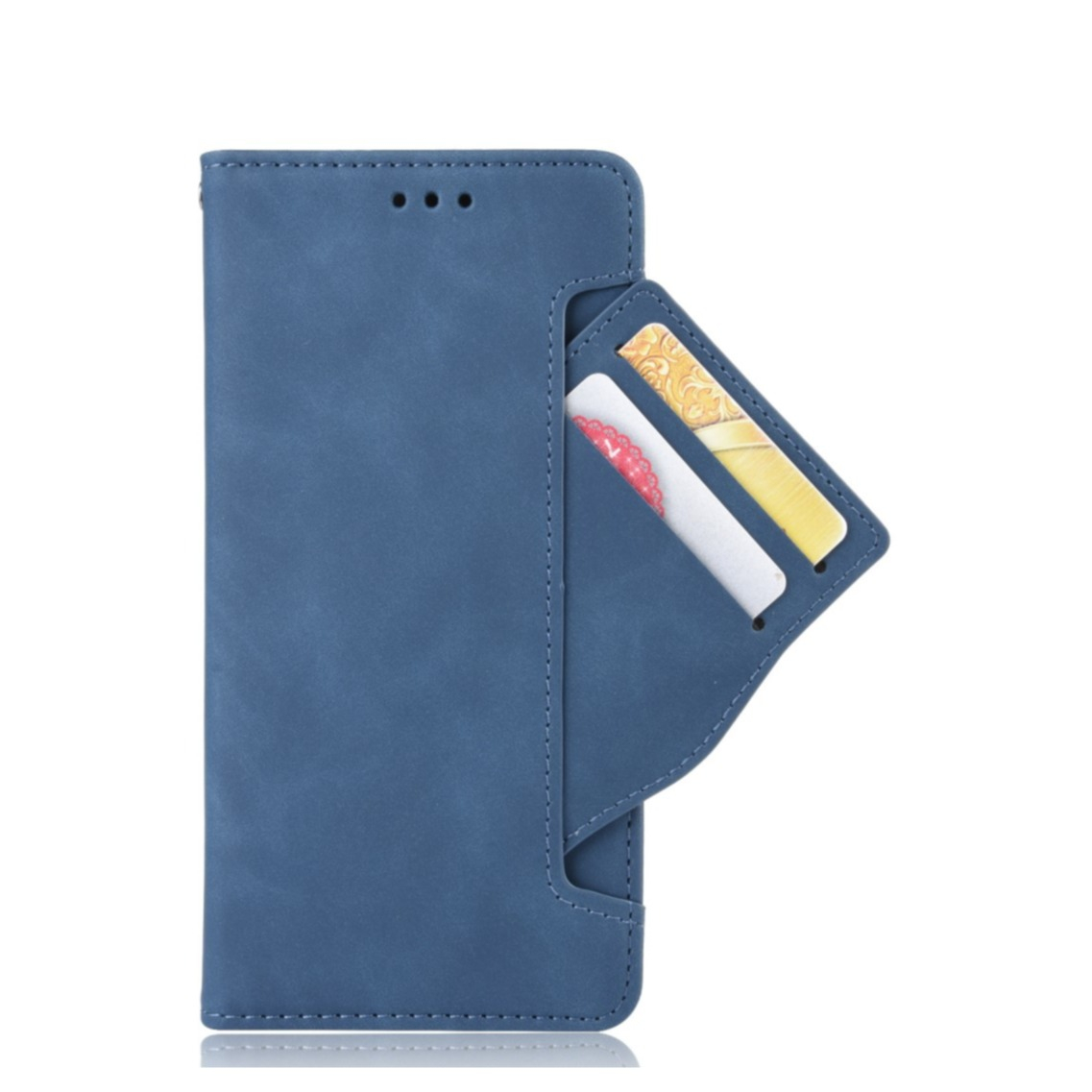 Image of Xiaomi Mi 11 Leder Tasche Flip Cover im Retro Look mit Kartenfächer - Blau bei Apfelkiste.ch