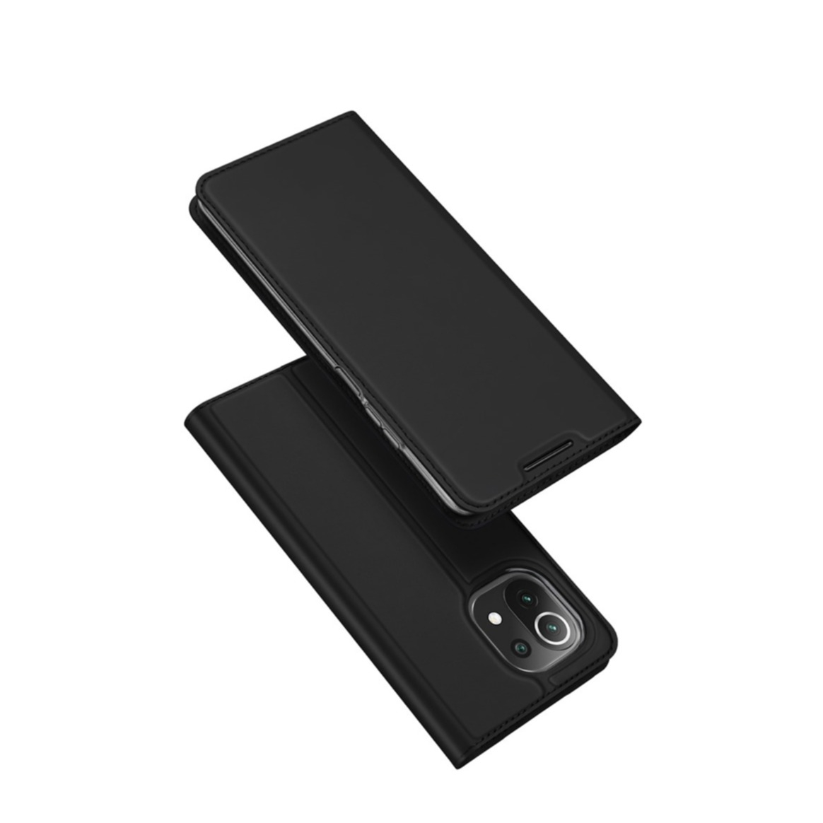 Image of Dux Ducis - Xiaomi Mi 11 Lite / Mi 11 Lite 5G Flip Wallet Cover Leder Tasche - Schwarz bei Apfelkiste.ch