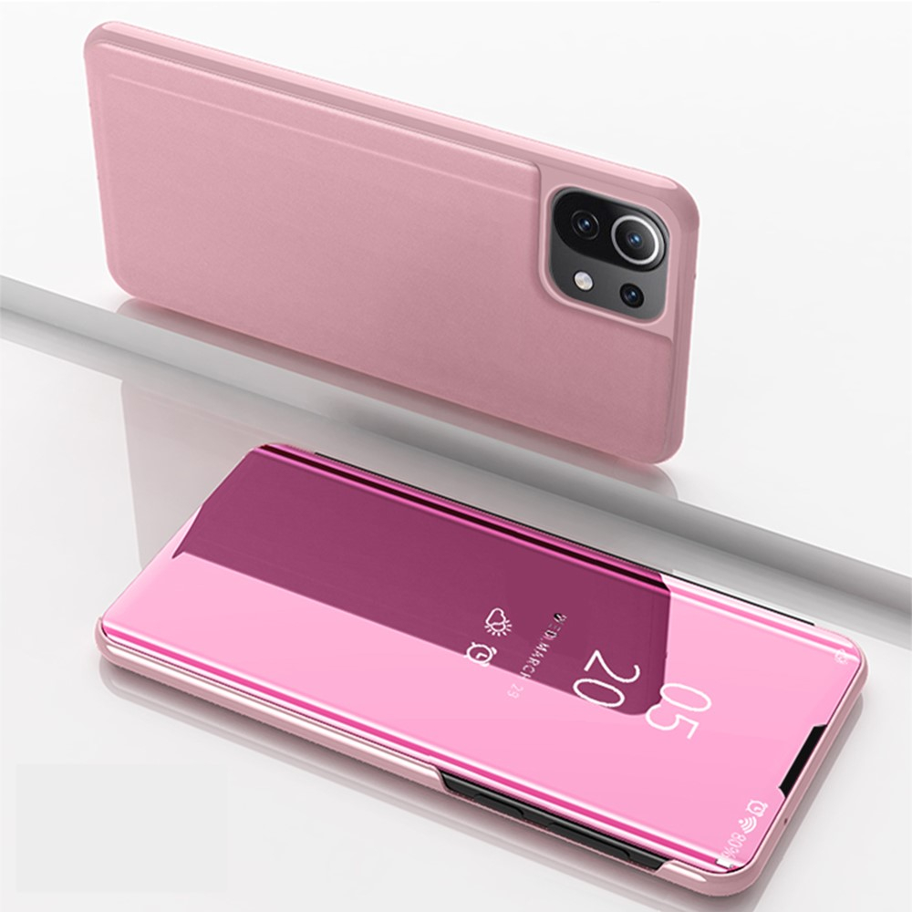 Image of Xiaomi Mi 11 Lite / Mi 11 Lite 5G Clear View Standing Cover Hülle - Roségold bei Apfelkiste.ch