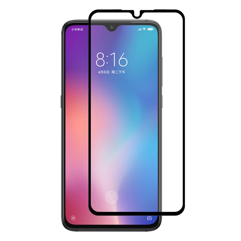 Image of Xiaomi Mi 9 SE Full-Screen Vollbild Glas Display Schutz mit Rahmen 0.3mm - Schwarz bei Apfelkiste.ch
