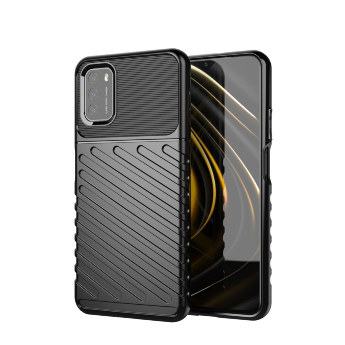 Image of Xiaomi Poco M3 Gummi Case Schutzhülle Grip Design - Schwarz bei Apfelkiste.ch