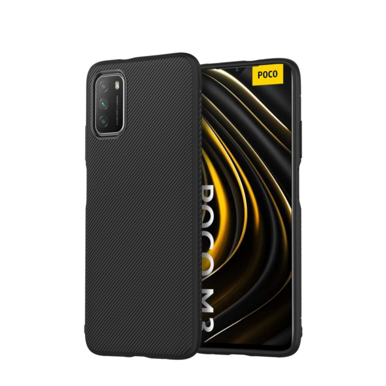 Image of Xiaomi Poco M3 Schutzhülle Gummi Grip Case Slim Design - Schwarz bei Apfelkiste.ch