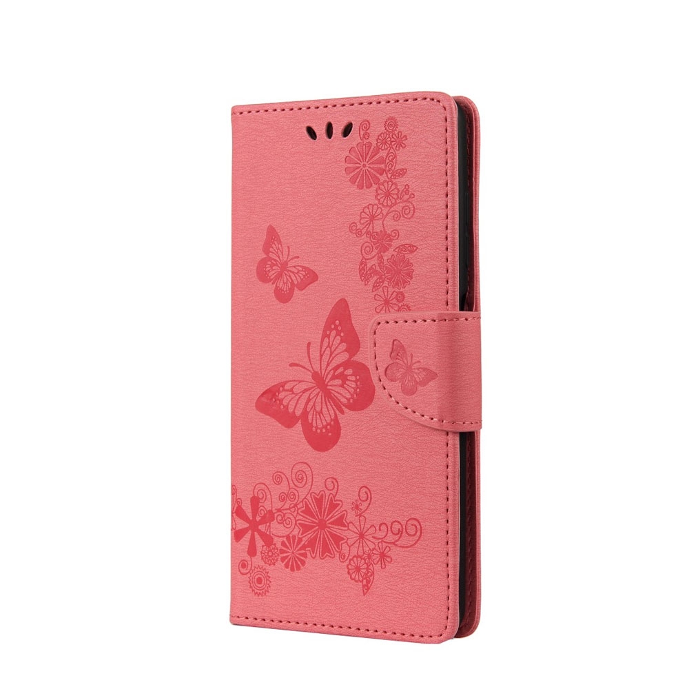 Image of Xiaomi Poco X3 / Poco X3 NFC / Poco X3 Pro Leder Tasche Flip Cover Schmetterlinge und Blumen - Pink bei Apfelkiste.ch