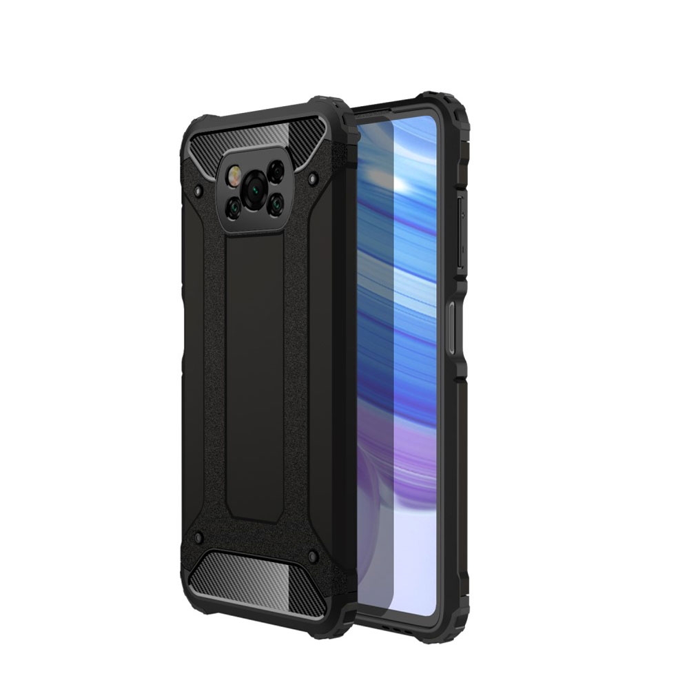 Image of Xiaomi Poco X3 / Poco X3 NFC / Poco X3 Pro Outdoor Hybrid Hardcase Hülle - Schwarz bei Apfelkiste.ch