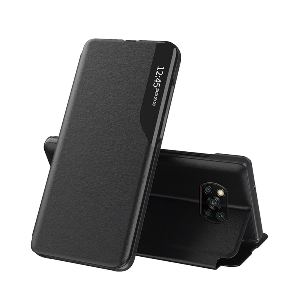 Image of Xiaomi Poco X3 / Poco X3 NFC / Poco X3 Pro Leder Hülle Small Window View Flip Case - Schwarz bei Apfelkiste.ch